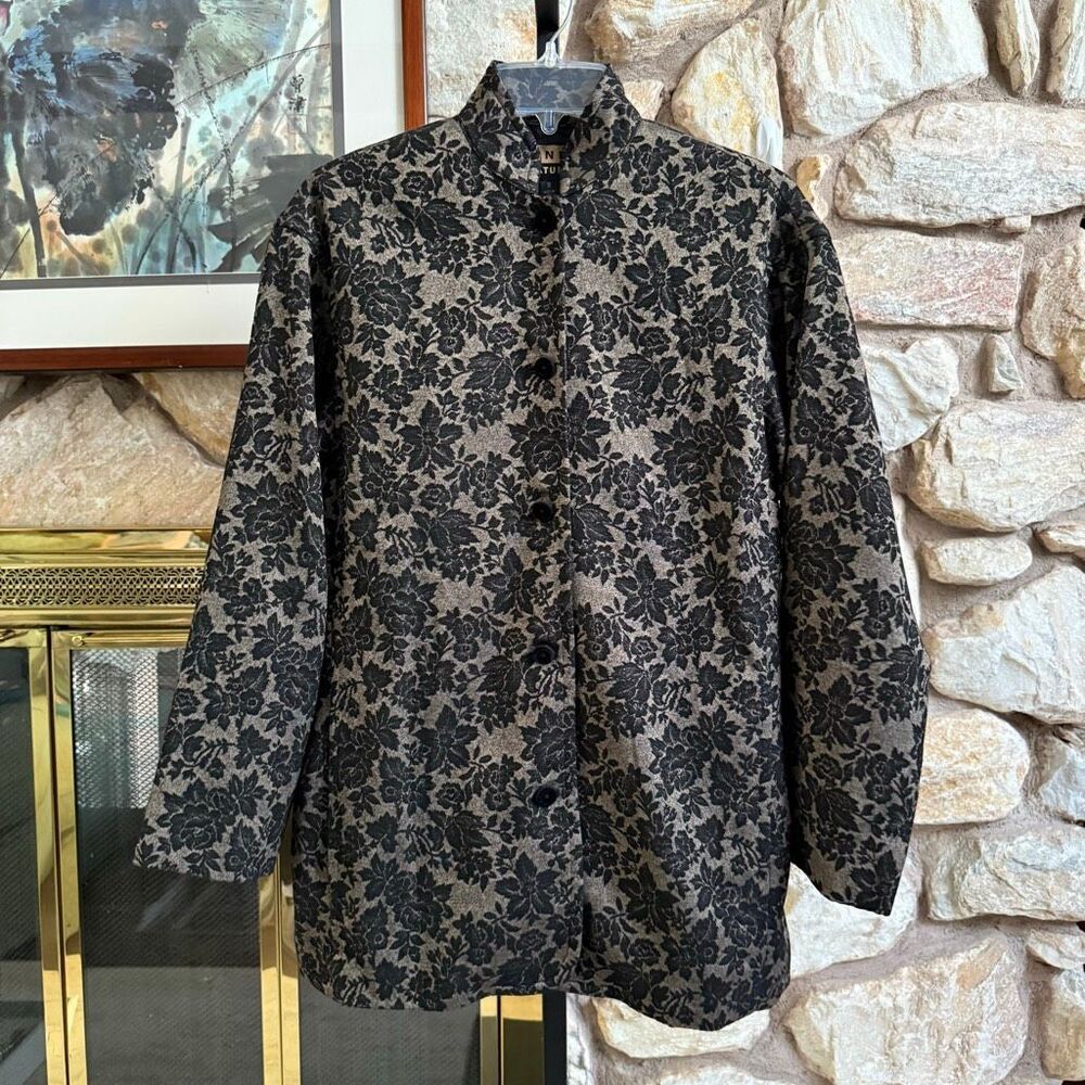 Vintage women’s Finity Naturals Nehru collar floral button up jacket  small